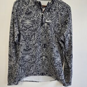 Nike Black and Gray Patterned Sweatshirt